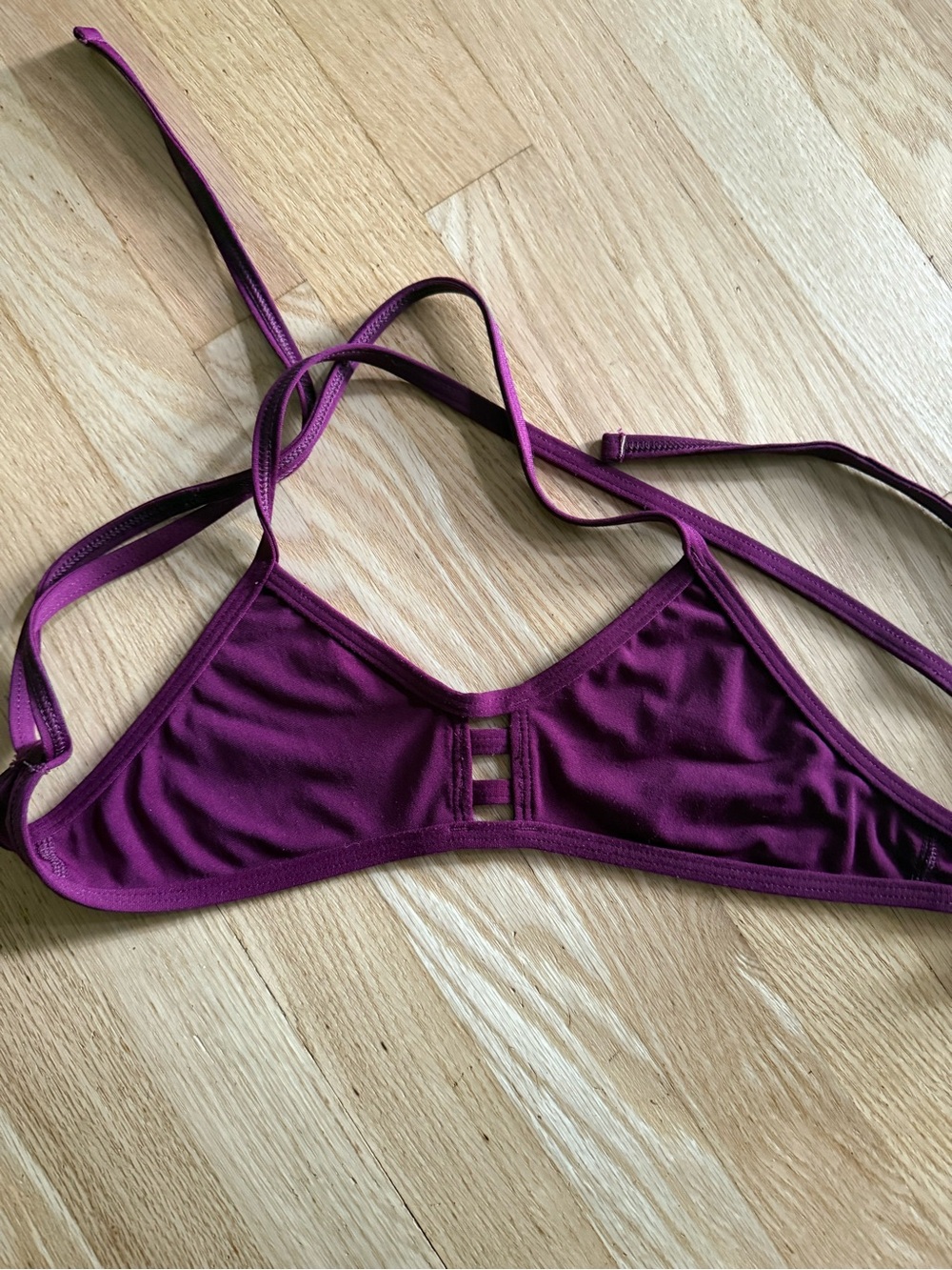 Jolyn Clothing Strappy Bikini top in Plum